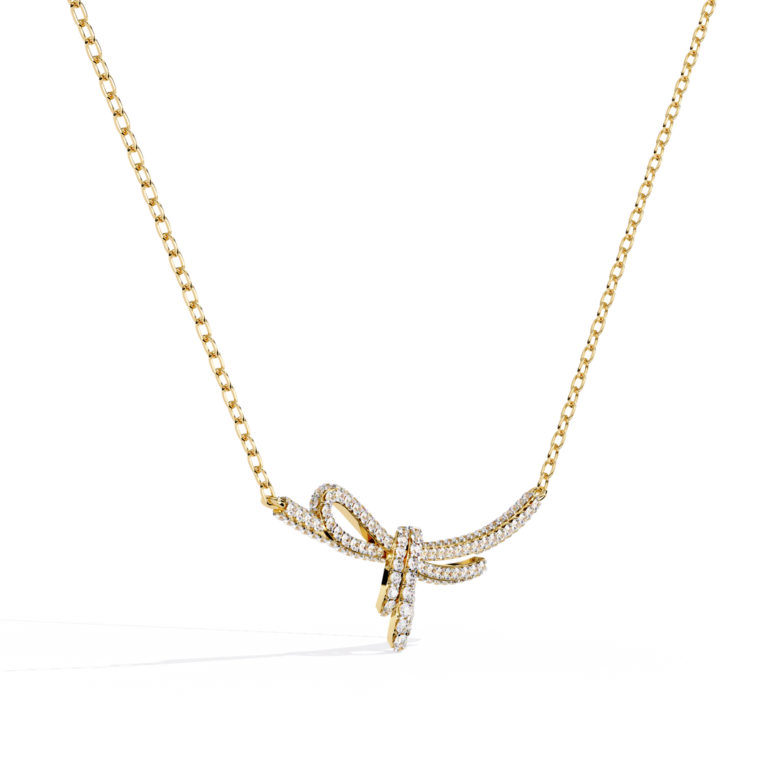 Diamond Bow Necklace Raj Gems