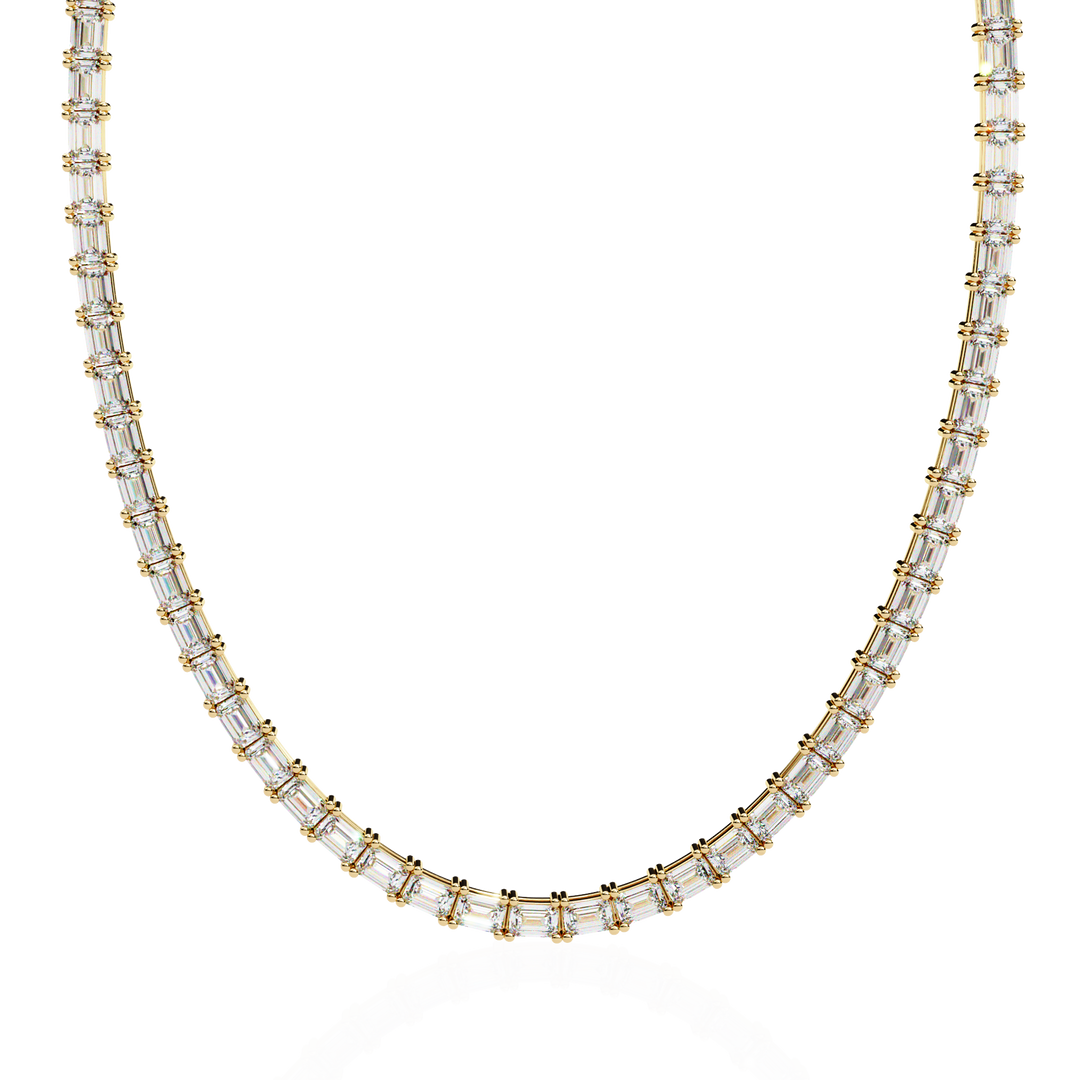 Emerald Cut Tennis Necklace Raj Gems