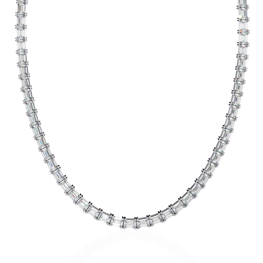 Emerald Cut Tennis Necklace Raj Gems
