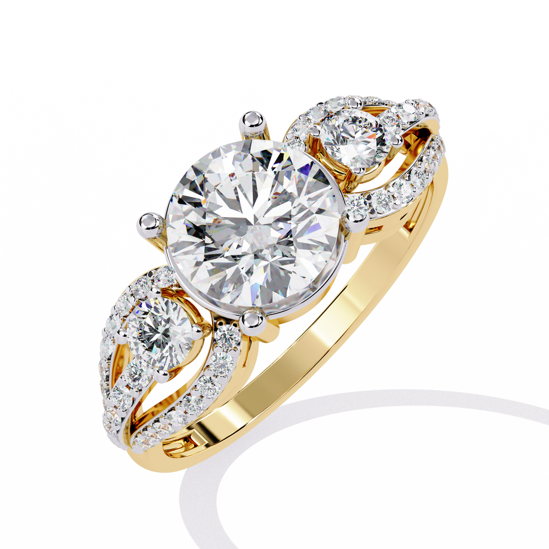 Three-stone Engagement Ring Raj Gems