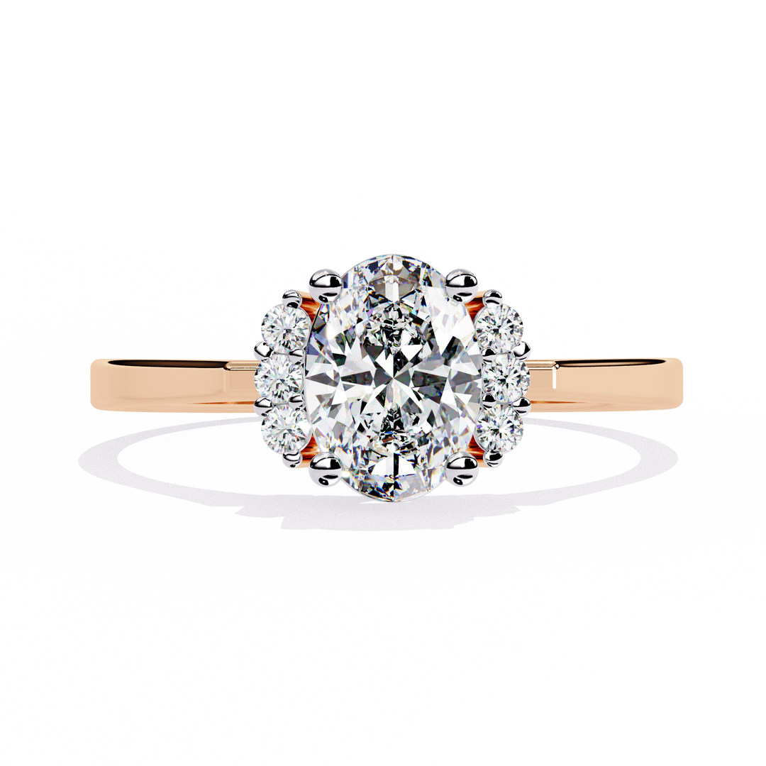 Timeless Oval Solitaire Halo Raj Gems