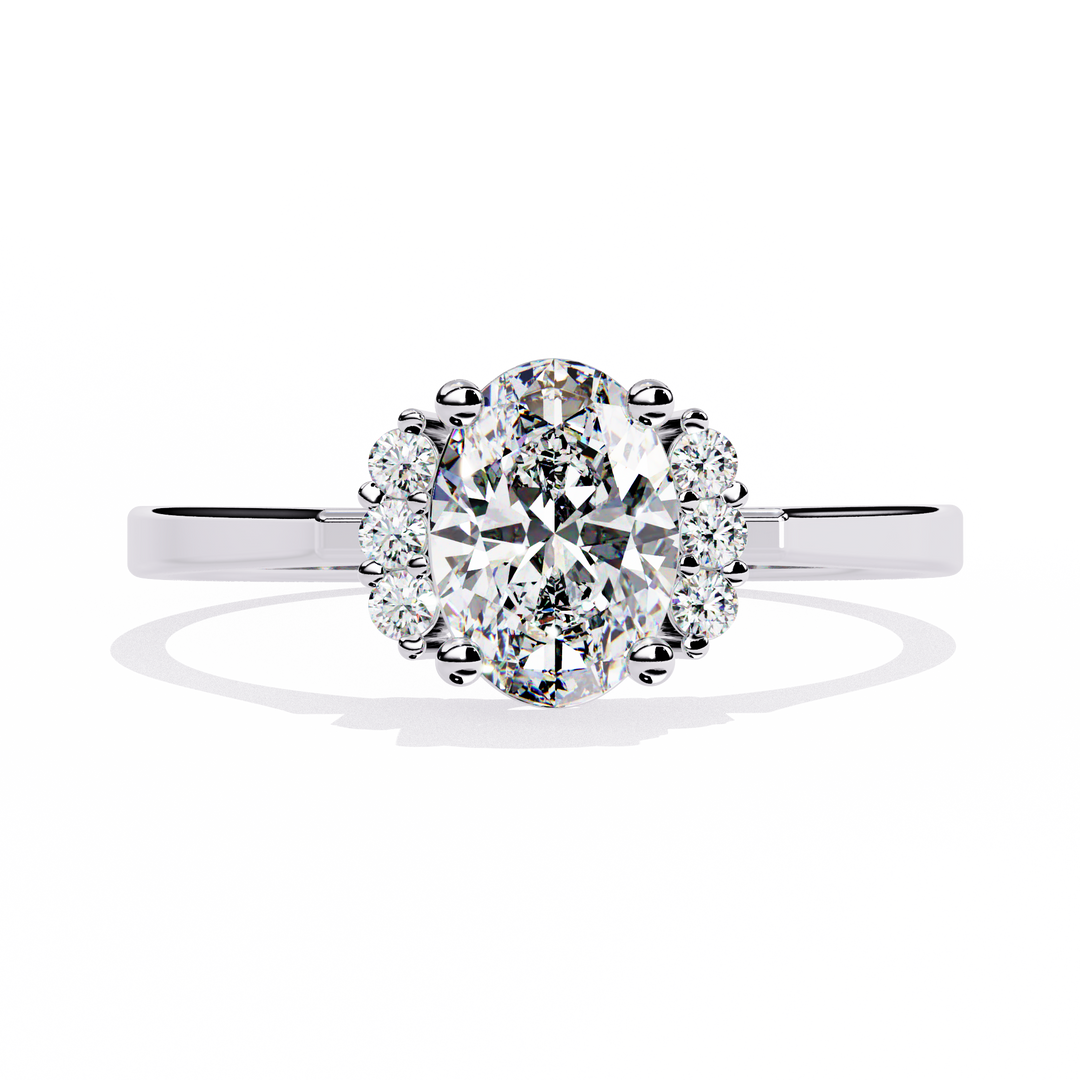 Timeless Oval Solitaire Halo Raj Gems