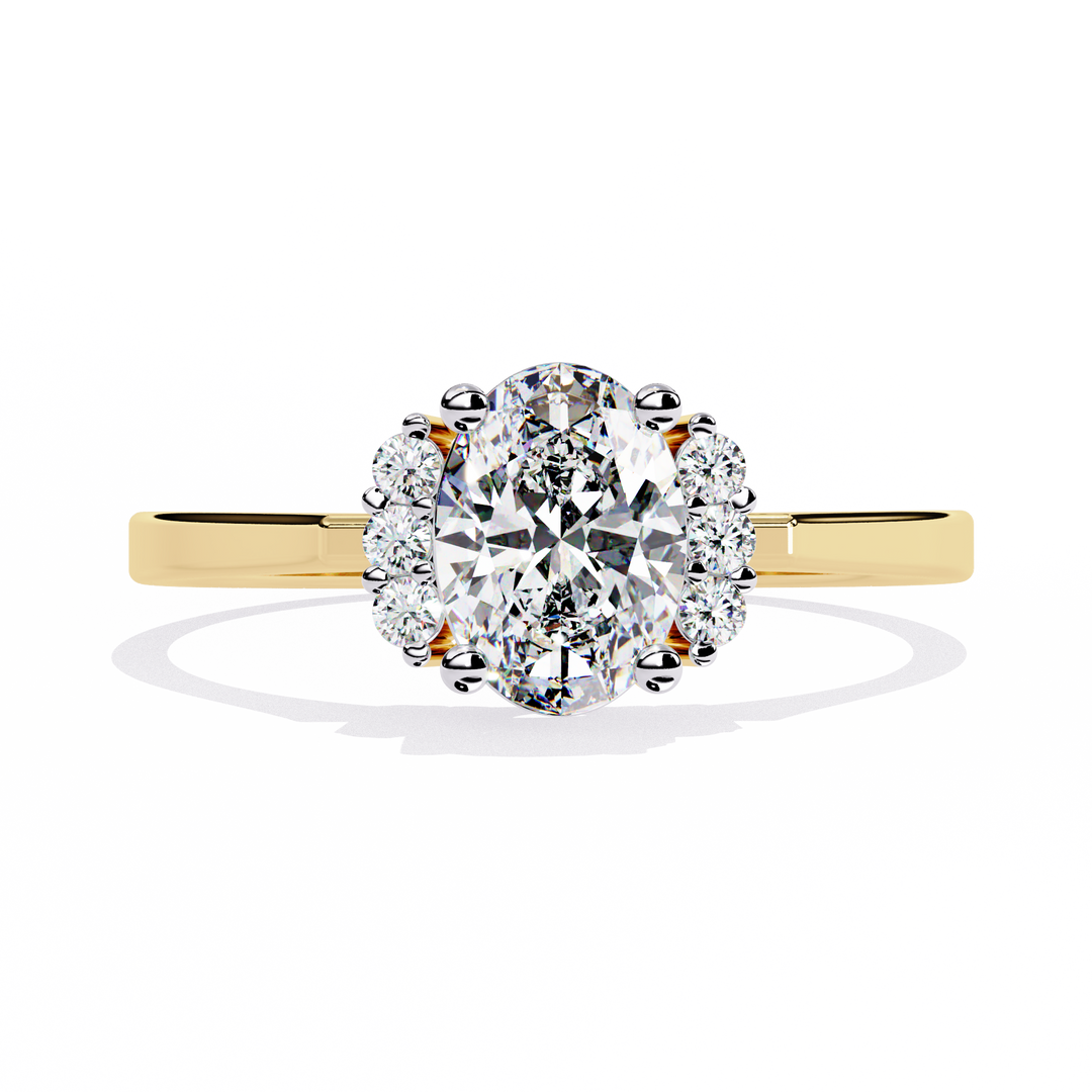 Timeless Oval Solitaire Halo Raj Gems