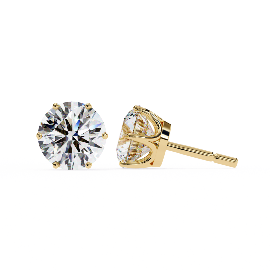 2.0CT Round cut Solitaire Stud Raj Gems