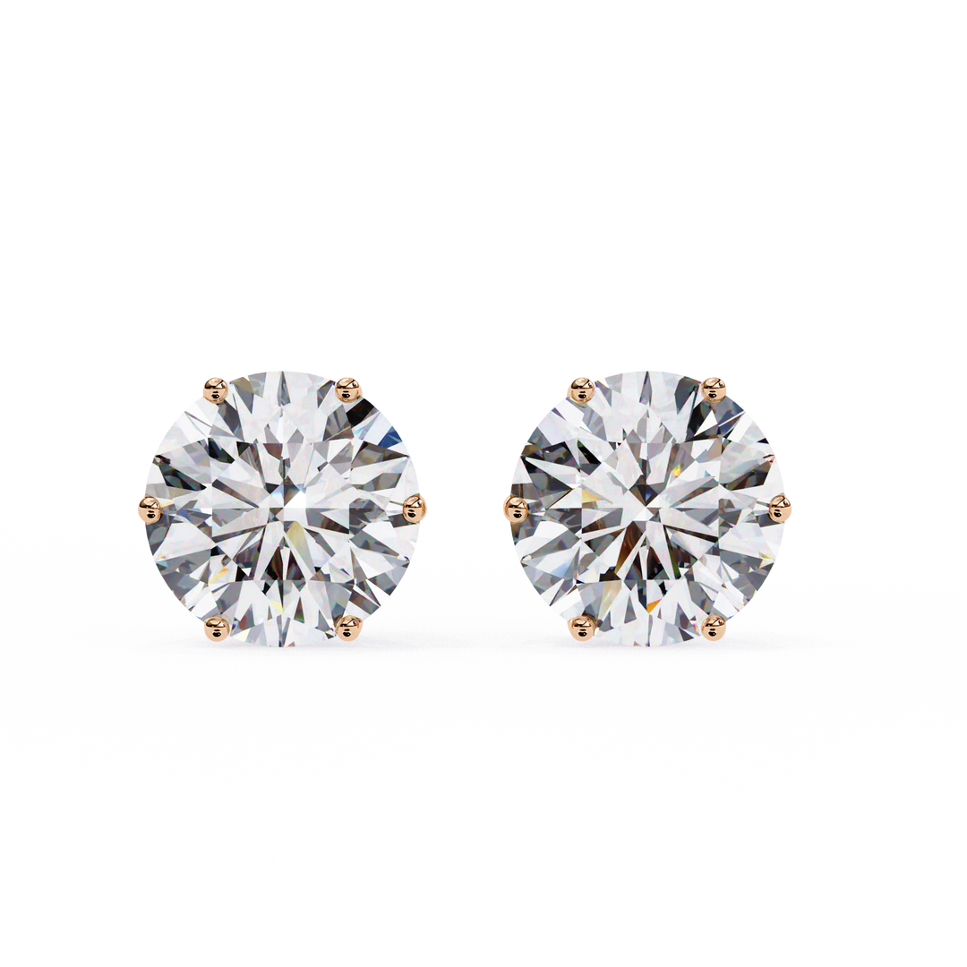 2.0CT Round cut Solitaire Stud Raj Gems