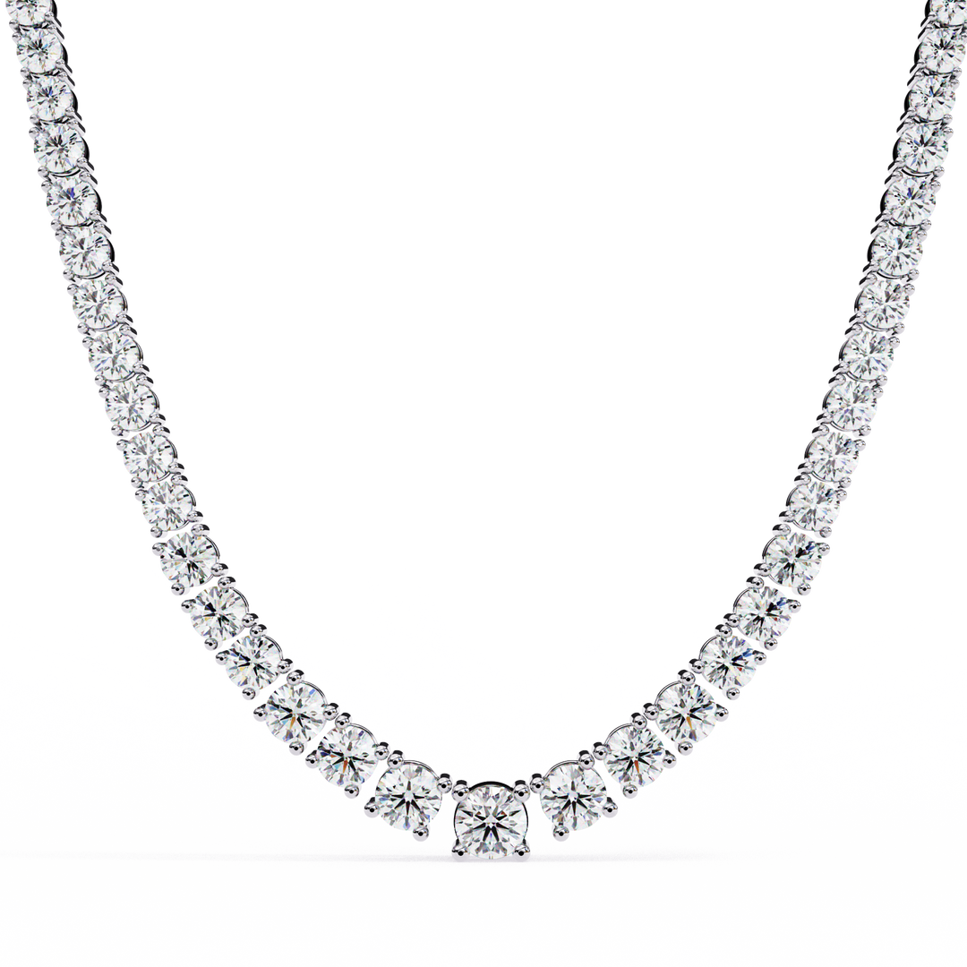 Graduated Diamond Tennis Necklace Raj Gems