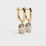 Load and play video in Gallery viewer, Oval Diamond Leverback Drop Earrings
