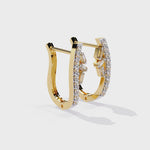 Load and play video in Gallery viewer, Diamond Curved Hoop Earrings
